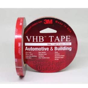 Double Tape Isolasi Bolak Balik Foam 3M VHB Merah 0.5 Inch 24mm x 4.5M Made in USA Original