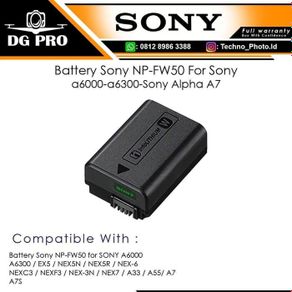 battery sony np-fw50 for sony a6000-a6300-sony alpha a7 - baterai
