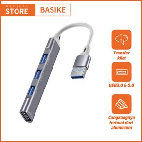 BASIKE 4 in 1 Kabel TYPE C USB Hub 3.0 High Speed 5Gbps USB Type C Adapter OTG Card Reader 4 Port 2.0 3.0 Ultra Slim Mini Portable Design