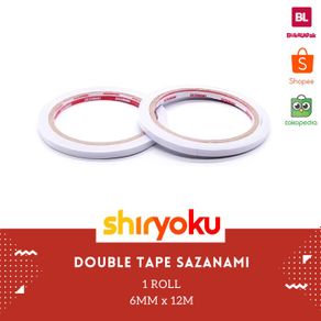 Double Tape Kertas 1/4" Inch 6mm x 12m Sazanami Tissue acrylic 3m