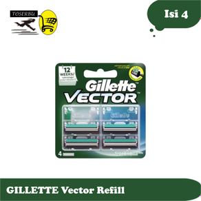 gillette vector refill alat cukur cartridge isi ulang - isi 4