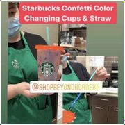 New!! Starbucks Usa Confetti Color Changing Reusable Cups & Straws Kode 064