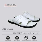 KULIT ASLI - Sandal Pria Big Size Ukuran Besar 44 45 46 47 3 varian warana sandal slide cowok keren Size Jumbo | Sandal selop Cowok Bule