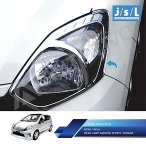 Toyota Agya Garnish Lampu Depan JSL/Head Lamp Garnish Sporty Chrome