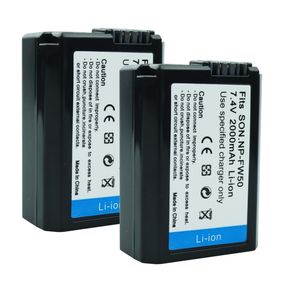 2Pcs NP-FW50 Baterai 2000M AH Baterai Kamera Npfw50 NP FW50 untuk Sony Alpha 7 A7 7R A7R A6500 A6300 A6000 A5000 A3000 NEX-3 A7R