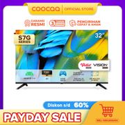 COOCAA 32 inch Smart TV - Digital TV - Android 11 - Netflix/Youtube - Google Assistant - Dolby Audio - Mirroring - Flicker Free - Boundless - HDR 10 - WIFI - HDMI/USB/LAN(COOCAA 32S7G)
