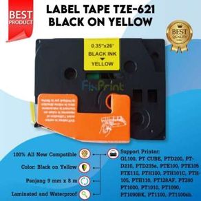 BROTHER Tape Label Black on Yellow TZE-621