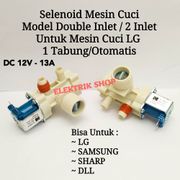 SELENOID MESIN CUCI LG 1 TABUNG DOUBLE INLET / WATER INLET VALVE MESIN CUCI MULTI MODEL DOUBLE INLET / 2 INLET 12V
