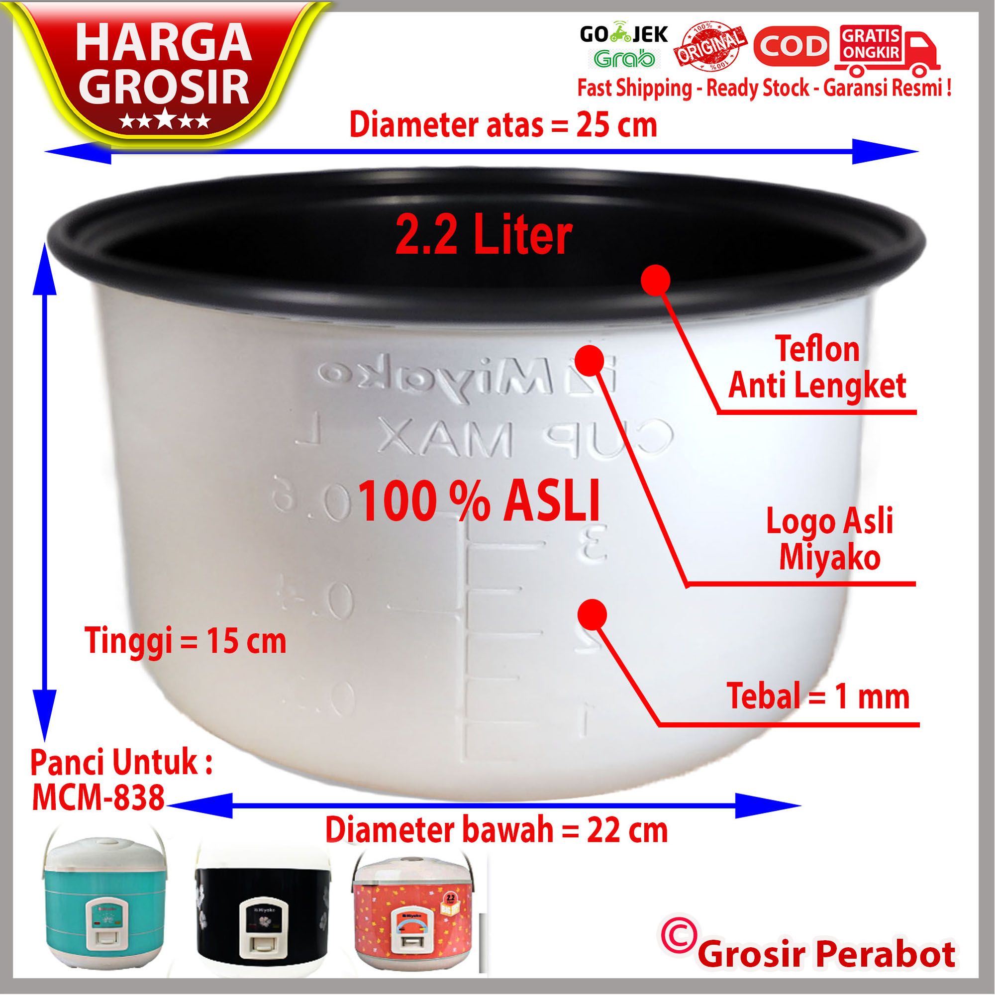 panci rice cooker miyako 0.6 liter