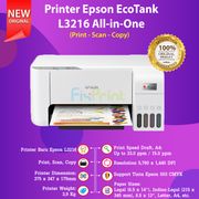 Printer Epson L3216 Putih Print-Scan-Copy All In One Pengganti L3210 Hitam