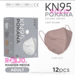 diskon masker pokana kn95 6ply isi 12 pcs - nude pink