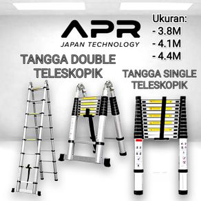Tangga Teleskopik Aluminium / Tangga Lipat Single 3.8M  4.1M  4.4M