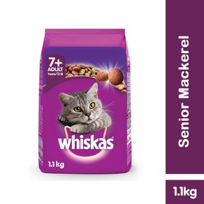WHISKAS® Makanan Kucing Kering Senior 1.1kg rasa Mackerel