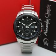 jam tangan pria alexandre christie ac 6523 silver black original