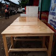 meja makan jati belanda - 80x40x75 pxlxt