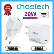 Choetech Type C PD 20W Adapter Fast Charging Batok Kepala Charger 20 Watt Adaptor Quick Charge