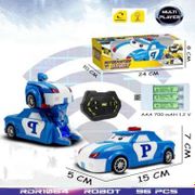Police RC Transformer Sedan Sport Car Mainan Anak Mobil Remote Control