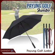 payung golf besar jumbo otomatis anti uv protection polos bagus - hitam packing standar