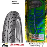 Ban Tubeless 70/90-14 Swallow Katana SB 132 - Ban Matic Ring 14 - Ban Motor Baru