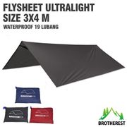 Bisa COD Flysheet Ultralight Waterproof Ukuran 3x4 Meter 19 Lubang - Flysheet Tenda - Fly sheet