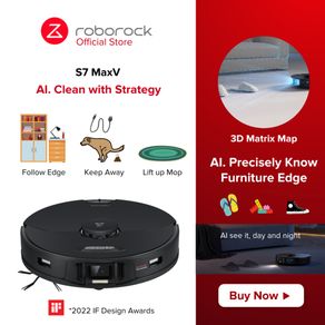 Roborock S7 MaxV Robot Vacuum Reactive AI 3D Mapping UltraSonic Mopping 5100PA Hypersuction Force