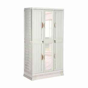 LEMARI PAKAIAN PLASTIK 4 PINTU NAPOLLY CABRO 466 PREMIUM QUALITY