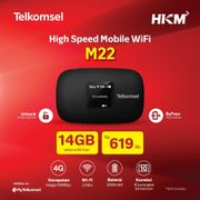 Modem Mifi HKM M21 XL / M22 XL Go 20GB / M22 TELKOMSEL 14GB / 4G LTE UNLOCK - BYPASS