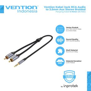 vention 5m kabel speaker 2 rca to 3.5mm aux audio braided