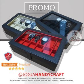 BARU - PROMO FULL COLOR Kotak Tempat Jam Tangan Isi 12  Box Jam Watch Box Organizer Jogja Handycraft