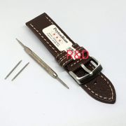 Strap tali jam tangan kulit 26mm coklat free pen dan openg pemasang tali