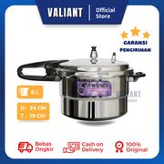 vicenza pressure cooker panci presto 24 cm v324 [8 liter gagang hitam] - packing standar