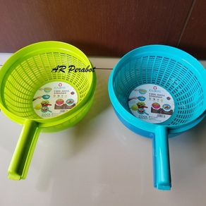 saringan cuci sayur buah + wadah plastik claris 2163 s anita strainer - biru