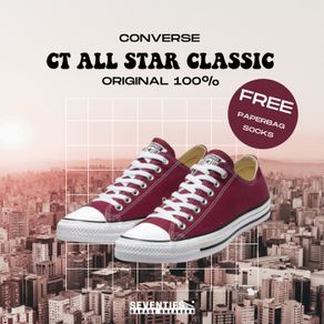 sepatu converse chuck taylor all star classics low maroon 100% ori - 36