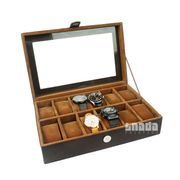kotak jam tangan isi 12 full motif dan warna | box jam tangan murah | - full coklat