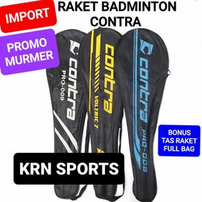 raket badminton contra bonus cover full bag - import - bubble
