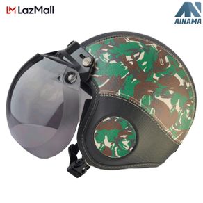 Helm Bogo Anak Ainama Retro Kids Klasik helem Standar Polos ARMY