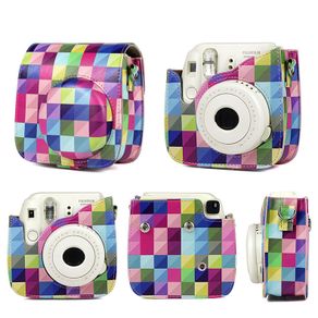 Baru Fujifilm Instax Mini 9 Mini 8 Instan Film Kamera Case Aksesori Warna-warni Kotak-kotak Tali Bahu Tas Pelindung Cover Case kantong