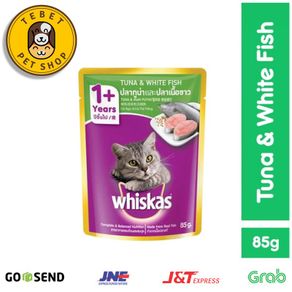 WHISKAS POUCH ADULT TUNA & WHITE FISH 85GR - WET FOOD FOR CAT