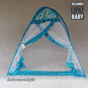 kelambu lipat bayi - animal amazon blue