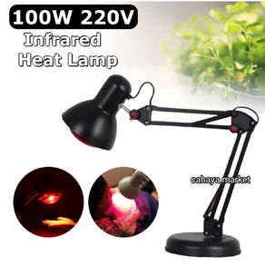 Lampu Terapi infrared 1 set dudukan pendek dan Bohlam 100wat Phillips