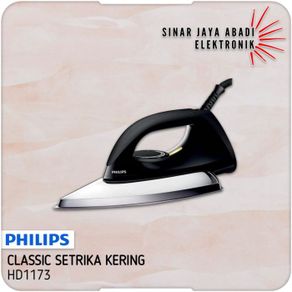 philips classic setrika hd1173/70 dry iron - black