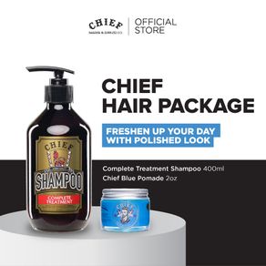 CHIEF HAIR PACKAGE (Pomade Water Based Blue 2oz + Shampoo CT 400ml)