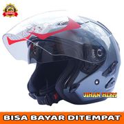 helm / helm kyt / helm kyt galaxy black doff terbaru - abu-abu l