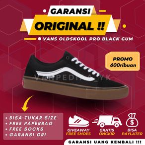 Vans Old Skool Pro Black Gum Original 100% Garansi Ori Barcode Tembus