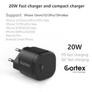 cortex 20w q-mini2.0 kepala charger quick charge fast charging type c - adaptor hitam