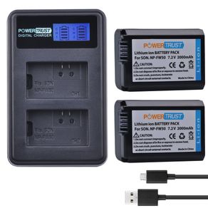 2 PC NP-FW50 NP FW50 FW50 Battery + LCD USB Dual Charger untuk Sony Alpha A6500 A6300 A7 7R A7R a7R II A7II NEX-3 NEX-3N NEX-5