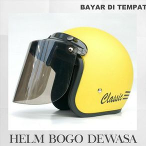 helm bogo polos classic kuning - helm kc datar