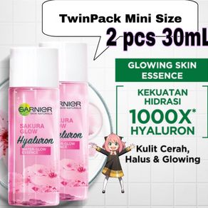 Twinpack Garnier Sakura Glow Hyaluron Water Glow Essence 30ml -  Paket 2 pcs produk