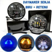 Daymaker 16 led 5,75 inch lampu kota biru dus hitam +batok l2g +pangkon lampu