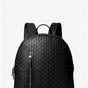 MICHAEL KORS MEN Hudson Slim Logo Embossed Leather Backpack